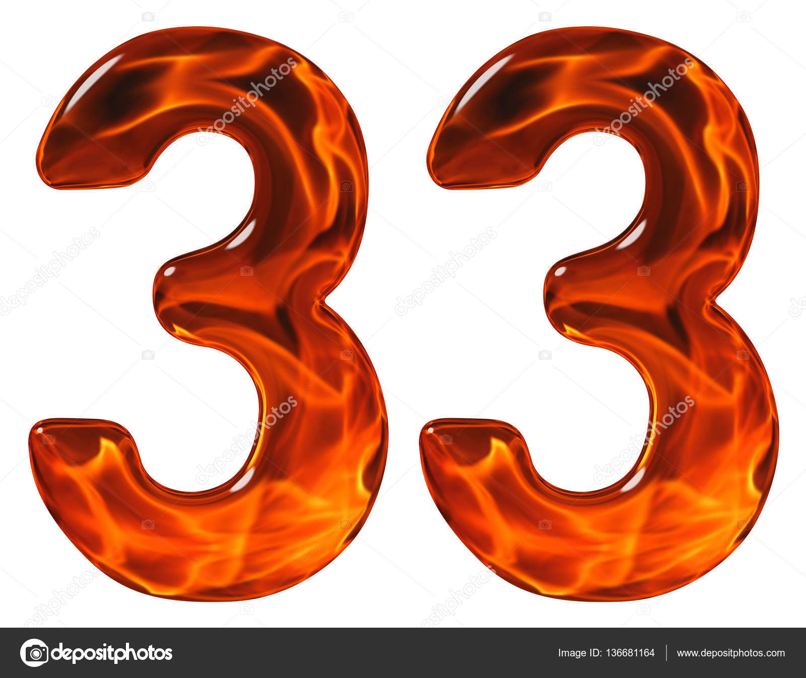 горящая цифра 3