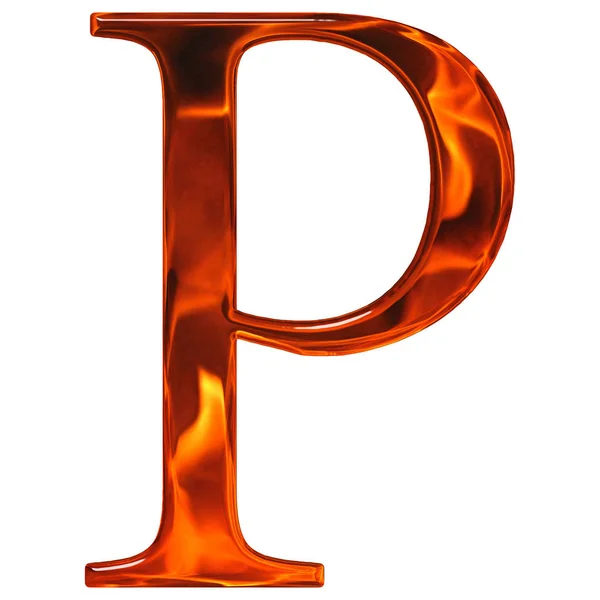 Letra mayúscula P - la extrusión de vidrio con llama patrón, i — Foto de Stock