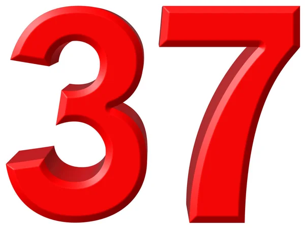 Numeral 37, trinta e sete, isolado em fundo branco, rende 3d — Fotografia de Stock
