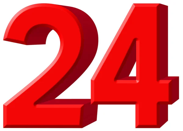 Numero 24, ventiquattro, isolato su sfondo bianco, rendering 3d — Foto Stock