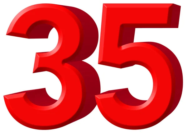 Número 35, treinta y cinco, aislado sobre fondo blanco, 3d render — Foto de Stock