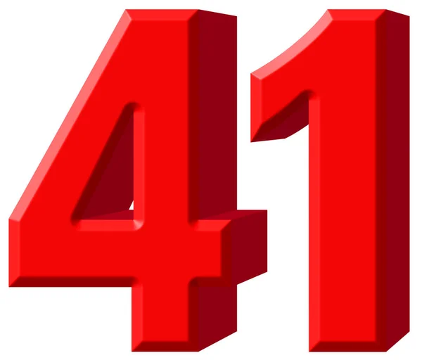 Numeral 41, quarenta e um, isolado em fundo branco, renderização 3d — Fotografia de Stock