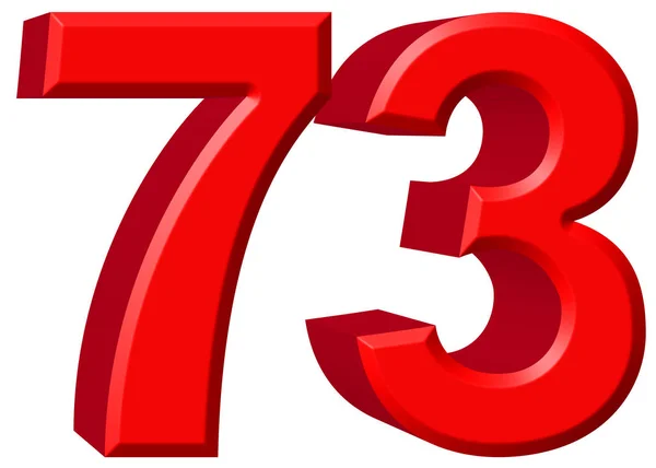 숫자 73, 70 세, 흰색 배경, 3d에 고립 된 베어 — 스톡 사진