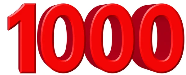 Číslo 1000, 1000, izolované na bílém pozadí, 3d ren — Stock fotografie