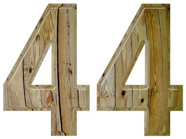 Beyaz arka plan üzerinde 3d render izole rakamı 44, kırk dört,