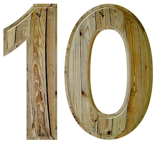 Numeral 10, diez, aislado sobre fondo blanco, renderizado 3d — Foto de Stock