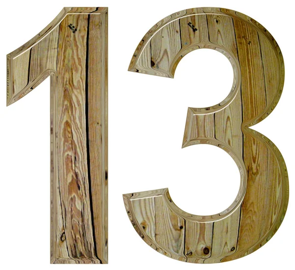 Numeral 13, treze, isolado em fundo branco, renderização 3d — Fotografia de Stock