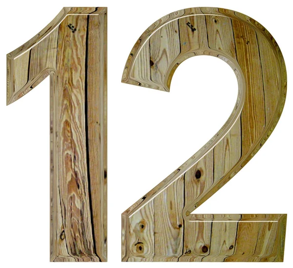 Числа 12, 12, выделены на белом фоне, 3d рендеринг — стоковое фото