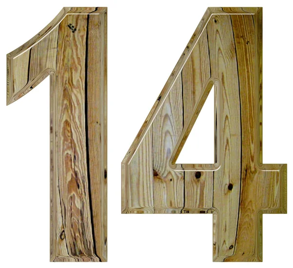 Numeral 14, quatorze, isolado em fundo branco, renderização 3d — Fotografia de Stock