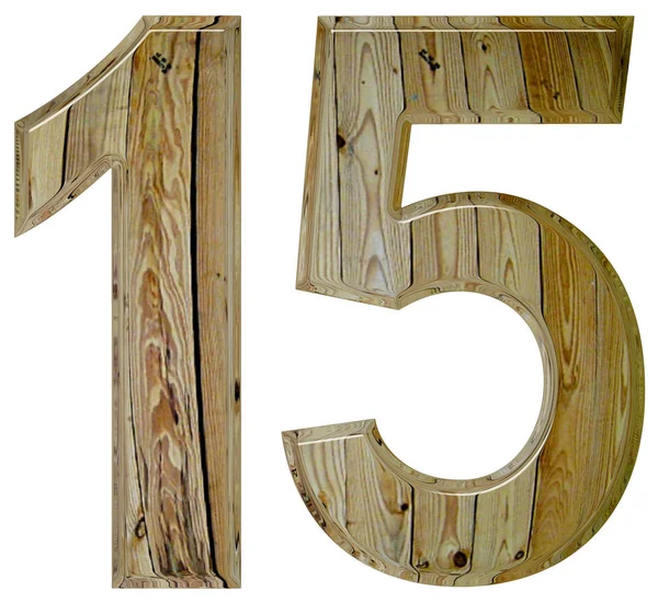 Numerale 15, quindici, isolato su sfondo bianco, rendering 3d — Foto Stock