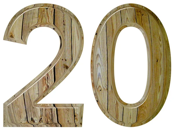 Numeral 20, vinte, isolado em fundo branco, renderização 3d — Fotografia de Stock
