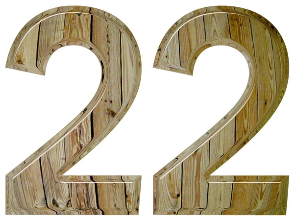 Número 22, veintidós, aislado sobre fondo blanco, renderizado 3d —  Fotos de Stock