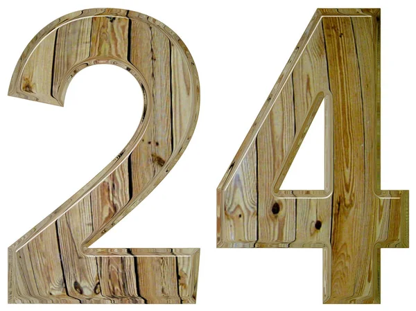 Numeral 24, vinte e quatro, isolado em fundo branco, renderização 3d — Fotografia de Stock