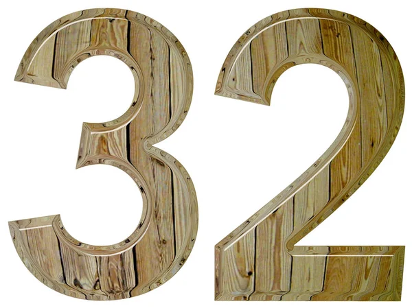 Numeral 32, trinta e dois, isolado em fundo branco, renderização 3d — Fotografia de Stock