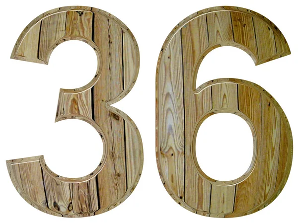Numeral 36, treinta y seis, aislado sobre fondo blanco, renderizado 3d — Foto de Stock
