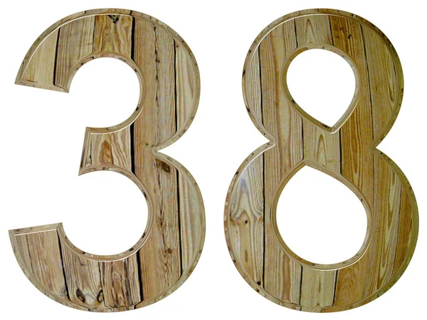 Número 38, treinta y ocho, aislado sobre fondo blanco, 3d rende —  Fotos de Stock