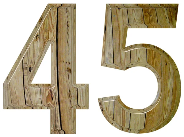 Numeral 45, quarenta e cinco, isolado em fundo branco, renderização 3d — Fotografia de Stock