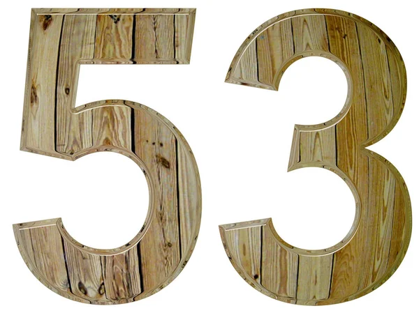 Ziffer 53, 53, isoliert auf weißem Hintergrund, 3D-Renderer — Stockfoto