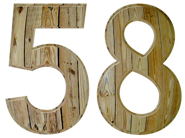 Numeral 58, cinquenta e oito, isolado em fundo branco, renderização 3d — Fotografia de Stock