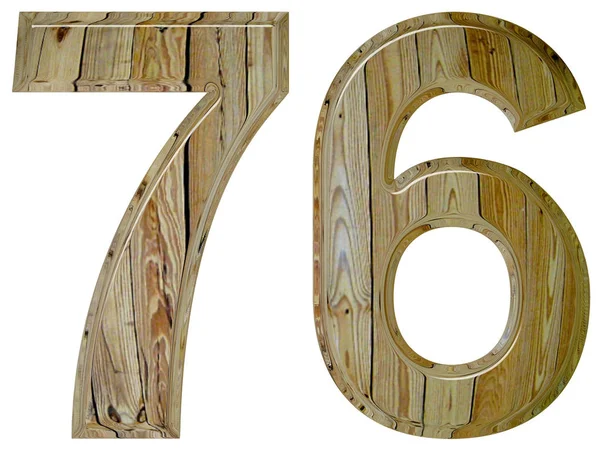 数字 76、76、白い背景、3 d レンデの分離 — ストック写真