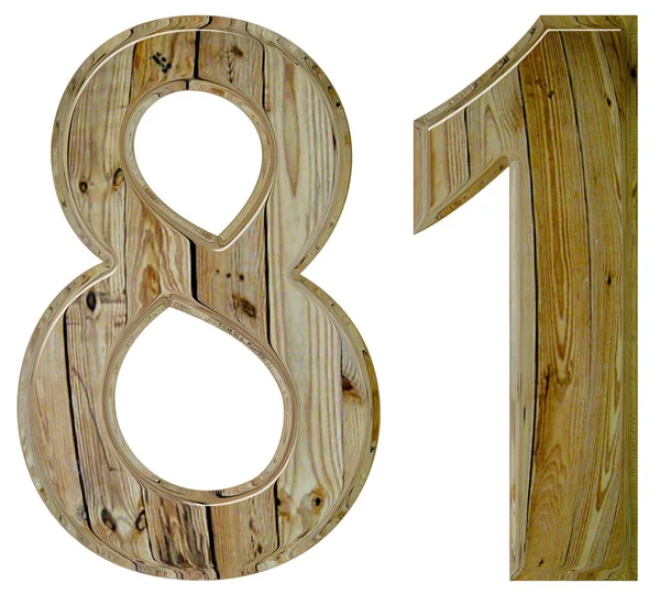 Numeral 81, ochenta y uno, aislado sobre fondo blanco, 3d render — Foto de Stock