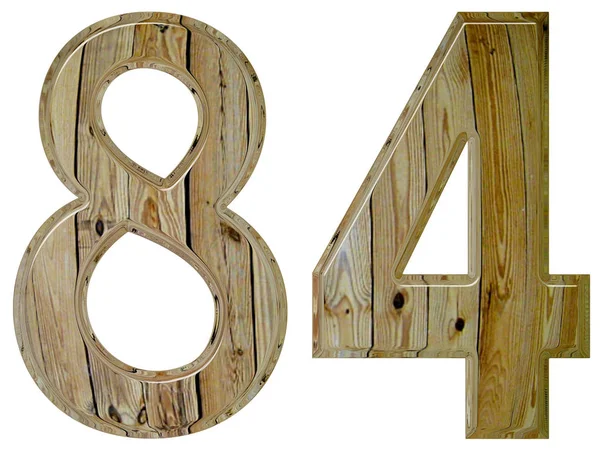 Numeral 84, oitenta e quatro, isolado em fundo branco, renderização 3d — Fotografia de Stock