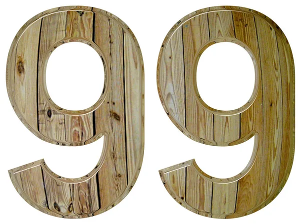 Numeral 99, noventa y nueve, aislado sobre fondo blanco, 3d render — Foto de Stock