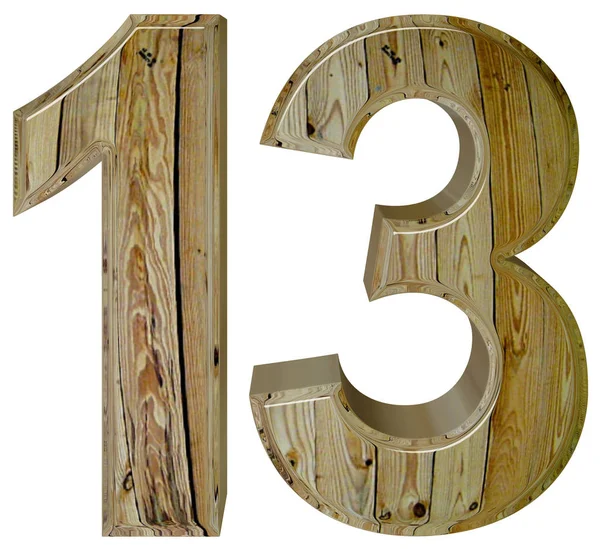 Numeral 13, treze, isolado em fundo branco, renderização 3d — Fotografia de Stock