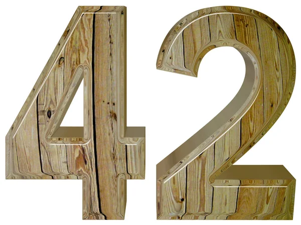 Число 42, сорок два, выделено на белом фоне, 3d рендеринг — стоковое фото