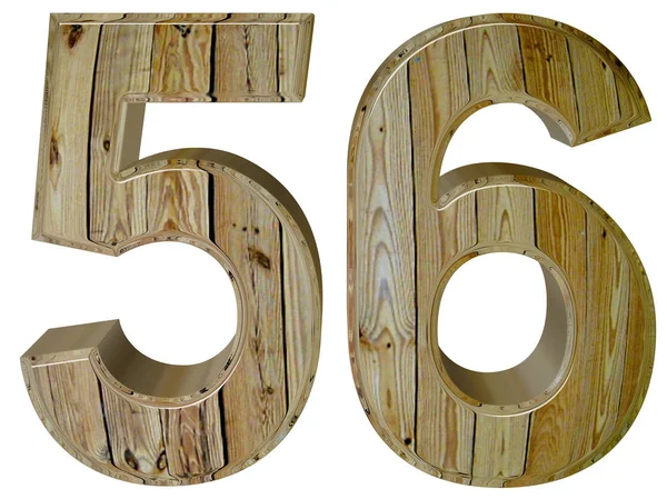 Cijfer 56, vijftig zes, geïsoleerd op een witte achtergrond, 3d render — Stockfoto