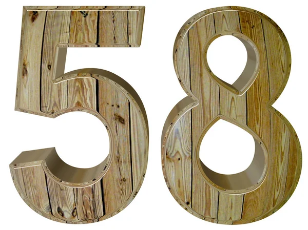 ตัวเลข 58 ห้าสิบแปด ถูกแยกจากพื้นหลังสีขาว — ภาพถ่ายสต็อก