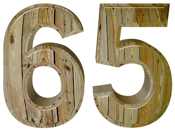 Numeral 65, sessenta e cinco, isolado em fundo branco, renderização 3d — Fotografia de Stock