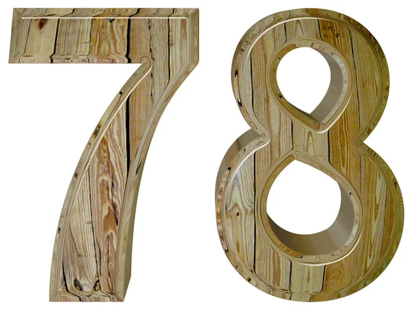 Numeral 78, setenta e oito, isolado em fundo branco, 3d rend — Fotografia de Stock