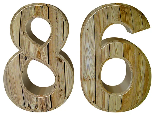 흰색 배경, 3d 렌더링에 고립 된 숫자 86, 80 6 — 스톡 사진