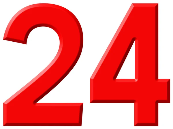 Numeral 24, vinte e quatro, isolado em fundo branco, renderização 3d — Fotografia de Stock