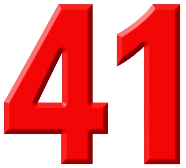 Numeral 41, quarenta e um, isolado em fundo branco, renderização 3d — Fotografia de Stock