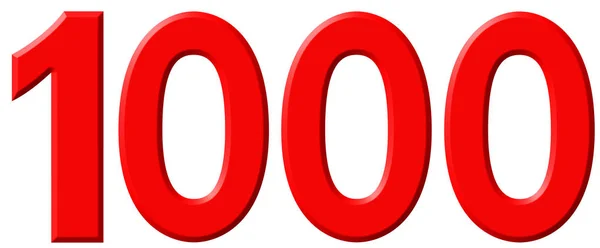 Numerale 1000, mille, isolato su sfondo bianco, 3d ren — Foto Stock