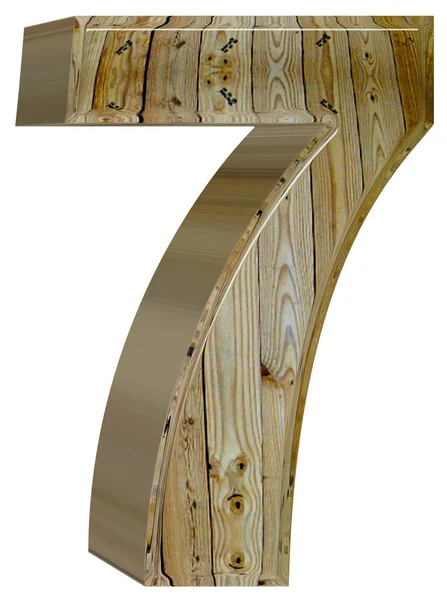 Numeral 7, sete, isolado em fundo branco, renderização 3d — Fotografia de Stock