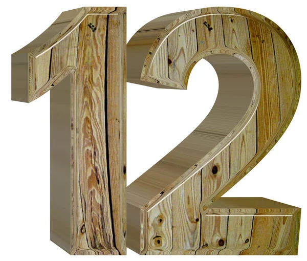 Числа 12, 12, выделены на белом фоне, 3d рендеринг — стоковое фото