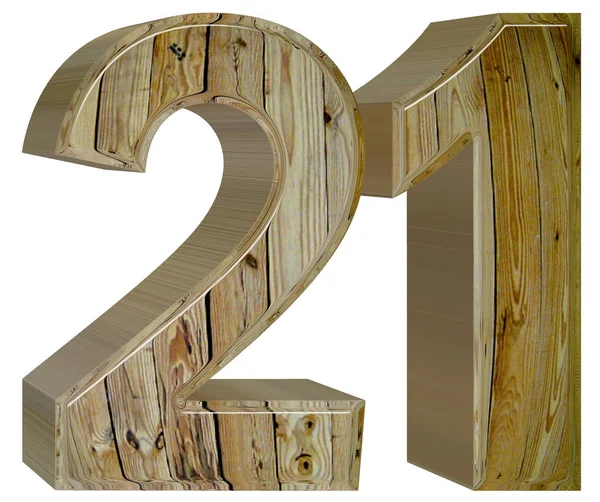 Numeral 21, vinte e um, isolado em fundo branco, renderização 3d — Fotografia de Stock