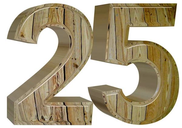 Numeral 25, vinte e cinco, isolado em fundo branco, renderização 3d — Fotografia de Stock