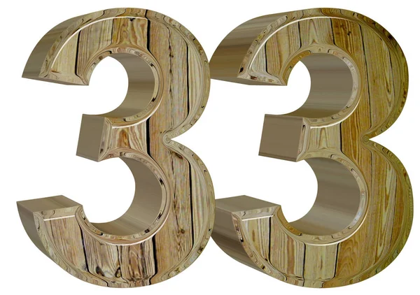 Номер 33, тридцать три, изолирован на белом фоне, 3d rende — стоковое фото