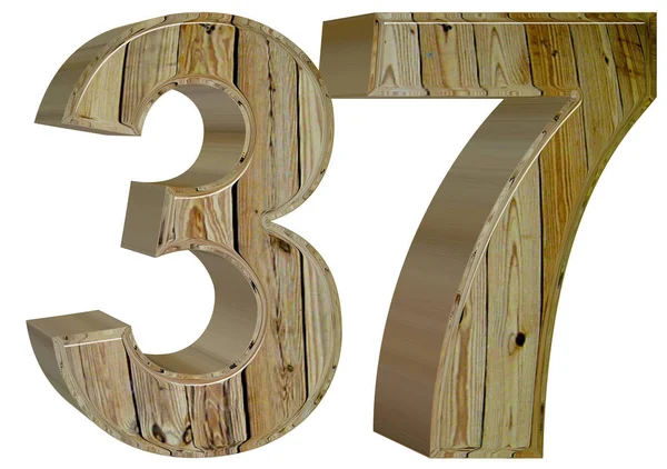 Numeral 37, trinta e sete, isolado em fundo branco, rende 3d — Fotografia de Stock