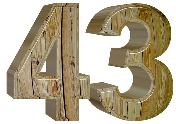Numeral 43, quarenta e três, isolado em fundo branco, renderização 3d — Fotografia de Stock