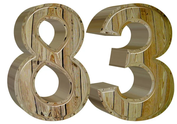 Numeral 83, oitenta e três, isolado em fundo branco, 3d rende — Fotografia de Stock