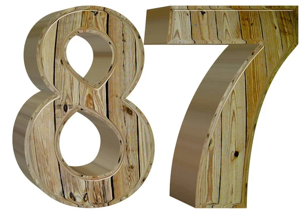 Αριθμητικό 87, ογδόντα επτά απομονωθεί σε λευκό φόντο, 3d καθιστούν — Φωτογραφία Αρχείου