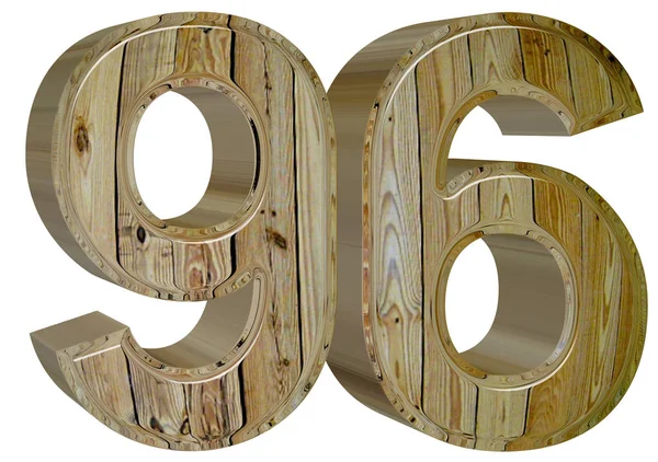 Numeral 96, noventa e seis, isolado em fundo branco, renderização 3d — Fotografia de Stock