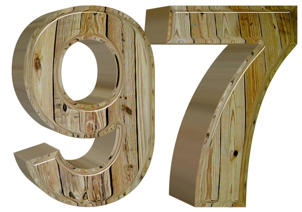 Numeral 97, noventa e sete, isolado em fundo branco, 3d rende — Fotografia de Stock