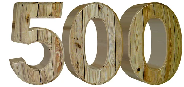 숫자 500, 5 백, 흰색 배경, 3d에 고립 된 베어 — 스톡 사진