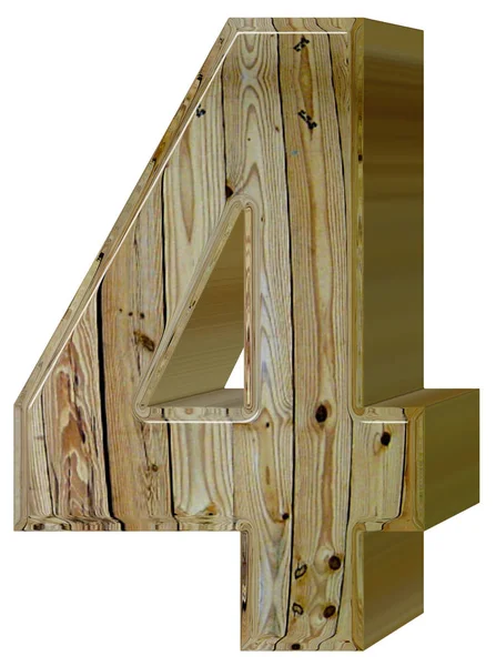 Numeral 4, quatro, isolado em fundo branco, renderização 3d — Fotografia de Stock